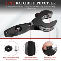 Ratcheting Tubing Cutter &ndash; 5/16&Prime; to 1-1/8&Prime; Adjustable Copper Pipe Cutter,&hellip;