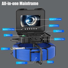 50m Pipe Inspection Camera Meter Counter Keyboard Sewer Camera Self Level 512hz