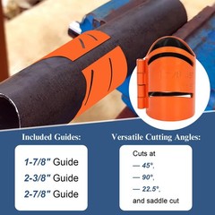 Drkerr 3Piece Magnetic Metal Pipe Cutting Guide Kit for Blue、red、orange