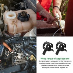 10 Pcs Fuel Line Clamps Spring Band Hose Clamps 1/2&Prime; 14mm, Black