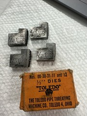 Vintage Toledo Beaver No 00-30-31-11-12. 1/2&rdquo; NPT Pipe Dies Original Box