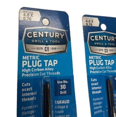 Century Drill & Tool 97306, 4.0 x 0.70 Metric Plug Tap (LOT OF 2) **SALE**