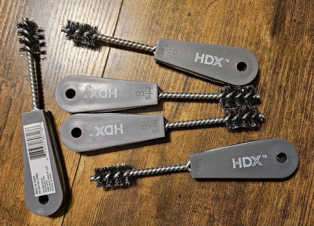 Box of 12 pcs ~ HDX Fitting Cleaning Brushes For 1/2&Prime; ID Pipe Steel Bristles NEW