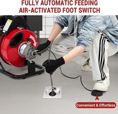 75 FT x 1/2 Inch Drain Cleaner Machine 250W Electric Sewer Snake Auger w/ Cutter