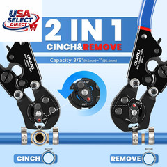 2 in 1 Ratchet Pex Crimping Tool with Cutter and Clamps 25PCS 1/2&Prime; 10PCS 3/4&Prime;