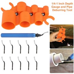 12Pcs 1/4-1&Prime; Depth Gauge and Pipe Deburring Tool for PEX Copper PVC CPVC Pipes