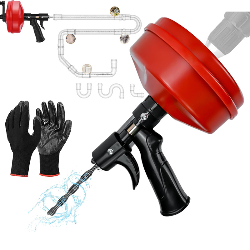 Drain Auger, 25Ft 1/4&Prime; Plumbing Snake Drain Clog Remover Tools for Sink & Drain