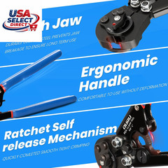 2 in 1 Ratchet Pex Crimping Tool with Cutter and Clamps 25PCS 1/2&Prime; 10PCS 3/4&Prime;
