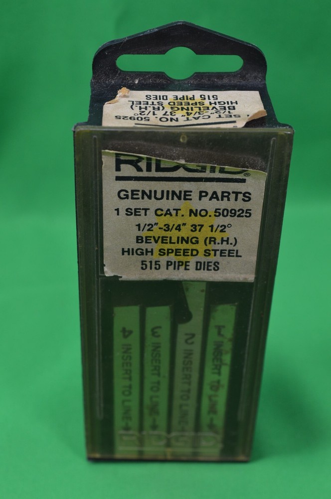 Ridgid High Speed Steel 515 Pipe Dies 50925 1/2&Prime;-3/4&Prime; Beveling RH,New,Opened,Y
