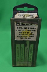 Ridgid High Speed Steel 515 Pipe Dies 50925 1/2&Prime;-3/4&Prime; Beveling RH,New,Opened,Y