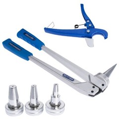 PEX Expansion Tool Kit Tube Expander with 1/2&Prime; 3/4&Prime; 1&Prime; Expander Heads Hard Case