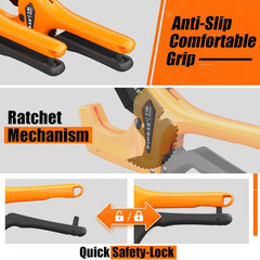 PINOZE PVC Pipe Cutter &ndash; 3 Inch Max Opening, 3&Prime; Orange