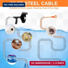 FLSEPAMB Drain Auger 25 Ft Plumbing Snake Snake Drain Clog Remove Tool Professio