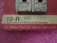 Rigid 1/4&rdquo; NPSM 37950 Pipe Dies 12-R