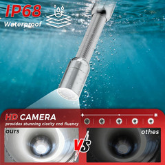 Sewer Inspection Camera with 65FT Cable, Night Vision & 32GB DVR Monitor