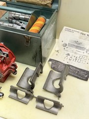PIPEMASTER TEE-TURNER SET ERIE TOOL COMPLETE SET WITH EXTRAS GREAT SHAPE
