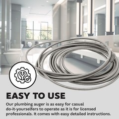25 Ft Steel Light Drain Auger for Small Medium Drains