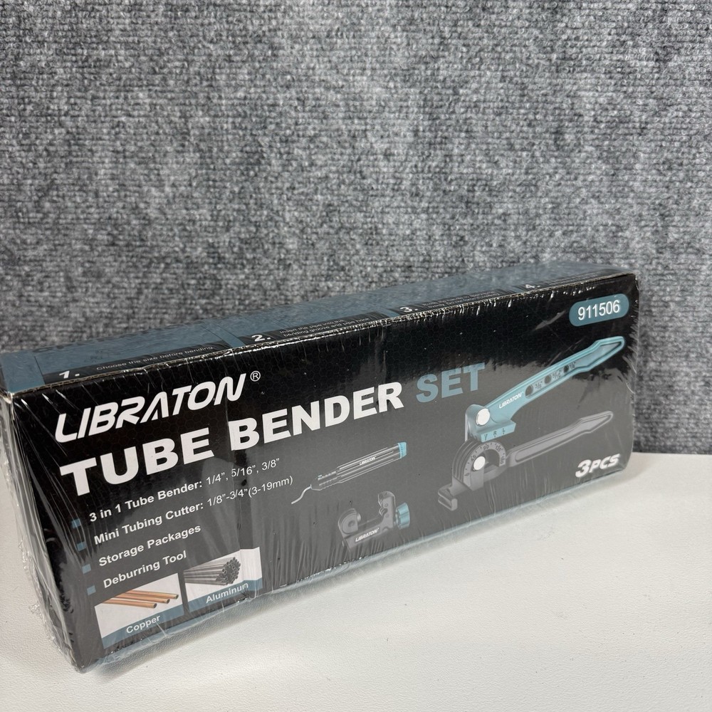 Libraton Tube Bender Set 3-in-1 Tool Blue Metal With Cutter Deburring New