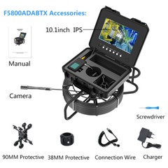 10.1&Prime; Pipe Sewer Drain Inspection Camera 512HZ Self Leveling DVR 7MM Cable 40M
