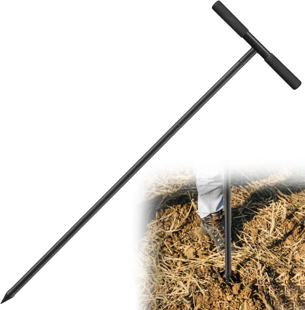 Metal Soil Probe Rod &ndash; Septic Tank Locator Tool with T Handle,32-48 Inch Adju