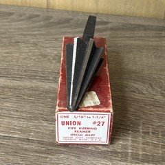 Union Pipe Burring Reamer #27 5/16&Prime;-1-1/4&Prime; 8 Flute Bit Brace Chrome Vanadium