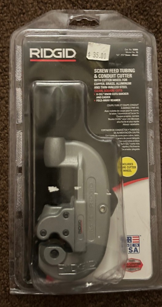 Ridgid #15 Tubing Cutter screw feed tubing and conduit new 32920