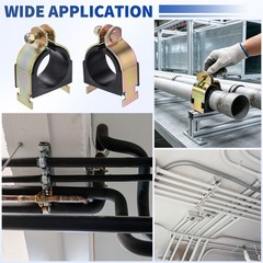 5 Pcs Rubber Cushion Strut Clamps, 2-1/8&Prime; OD Carbon Steel Pipe Strut Clamp