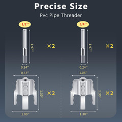 4Pcs PVC Pipe Threader, Dual-Function Pipe Thread Cutting Tool, Pipe Tapping &hellip;