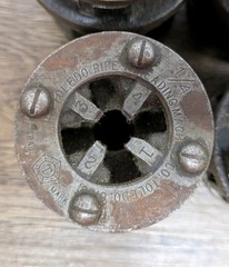 Toledo Pipe Threader Die Head Set of 4 &ndash; 1/8&Prime;, 1/4&Prime;, 3/8&Prime;, 1/2&Prime; Vintage Tools
