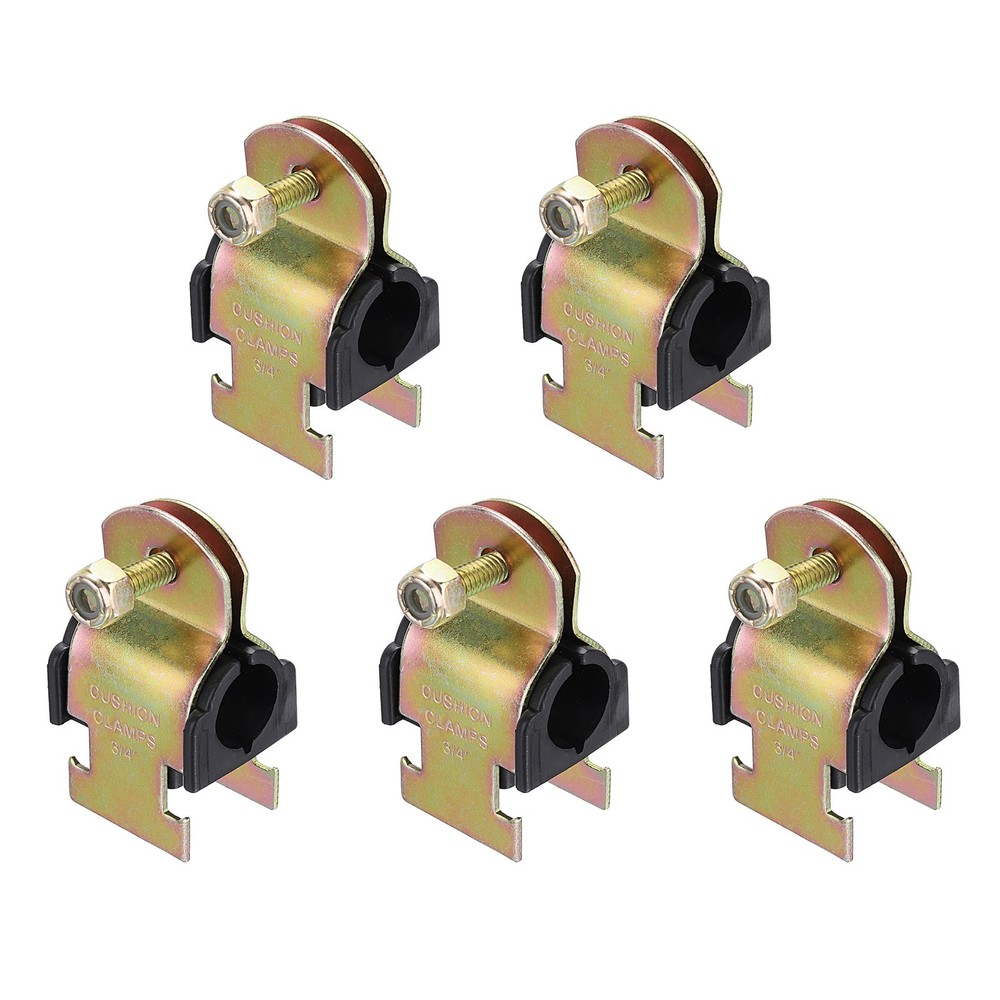 5 Pcs Rubber Cushion Strut Clamps, 3/4&Prime; OD Carbon Steel Pipe Strut Clamp