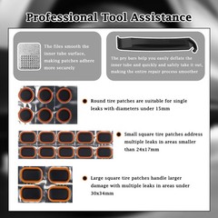 32 PCS Bike Tire Repair Kit 3 Sizes Patches Professional Tools Portable Tube