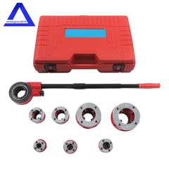 Large Hand Die Ratcheting 7 Size Pipe Thread Threader Tool 3/8&Prime; to 2&Prime; Dies Set