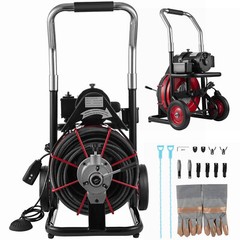 1/2&Prime; 100FT Commercial Drain Auger Cleaner Electric Sewer Snake Cleaning Machine
