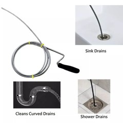 Manual Drain Snake Clog Remover 10-Foot Metal Tool For Sinks Drains Toilets Pipe