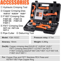 Pro Press Copper 11 Dies Set with for 1/2&Prime; 3/4&Prime; 1&Prime; Copper Pipe and F877 PEX Crim
