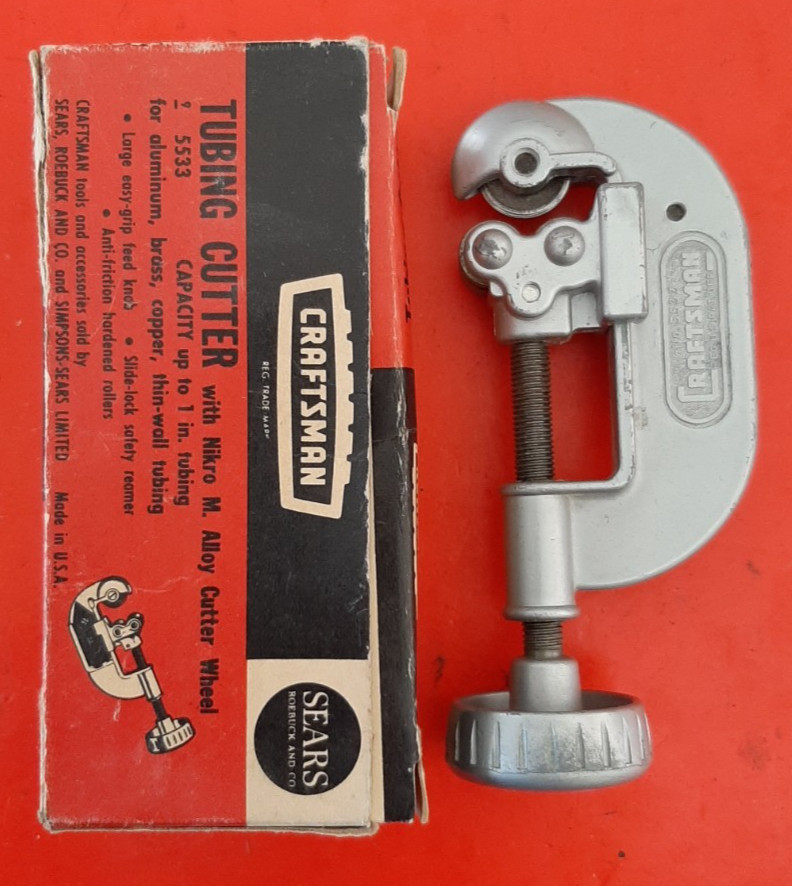 Vintage Craftsman USA Model 9- 5533 Tubing Cutter in Box 1/8&Prime; &ndash; 1&Prime; Capacity