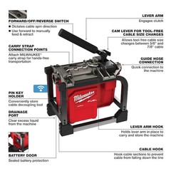 Milwaukee Tool 2818A-21 M18 Fuel Sectional Machine Kit With 7/8 In. Cable