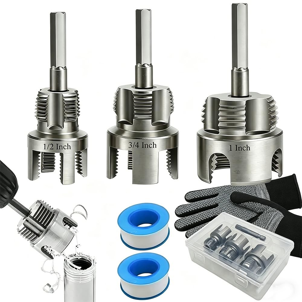 4 in 1 PVC Pipe Threading Tool 1/2&Prime; 3/4&Prime; 1&Prime; NPT Thread Cutting Die Set