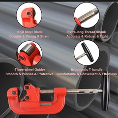 DOMINOX Tubing Cutter 1/4&Prime; .O.D to 1-5/8&Prime; .O.D Heavy Duty Pipe Cutter