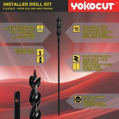 Flexible Installer Drill Bit 9/16 Inch x 54 Inch, Wire Pulling and Fishing, A&hellip;