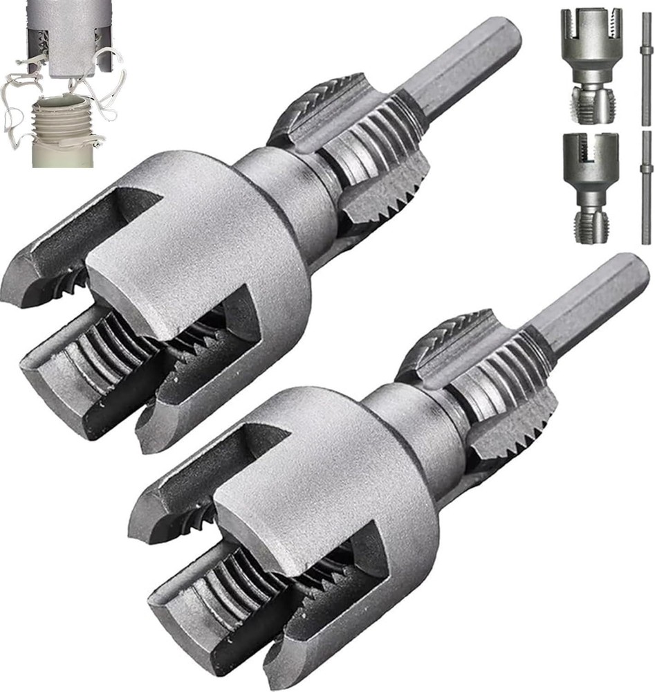 2Pcs Integrated Internal & External Pipe Threading Tool 1/2&rdquo;&3/4&rdquo; Water Pipe