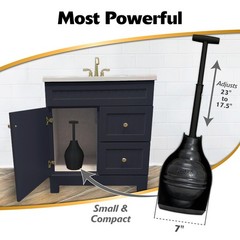 Korky BeehiveMAX Hideaway &ndash; Heavy Duty Toilet Plunger with Holder in Black