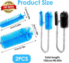 2 Pcs Flexible Drain Pipe Cleaning Brush, 36&Prime; Extra Long Double Ended Nylon Bris