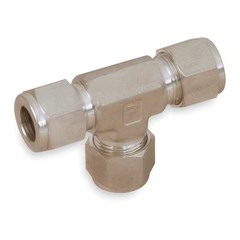 Parker 4Et4-316 Tee, Ss, Comp 1/4&Prime;, Comp 1/4&Prime;, Comp 1/4&Prime;