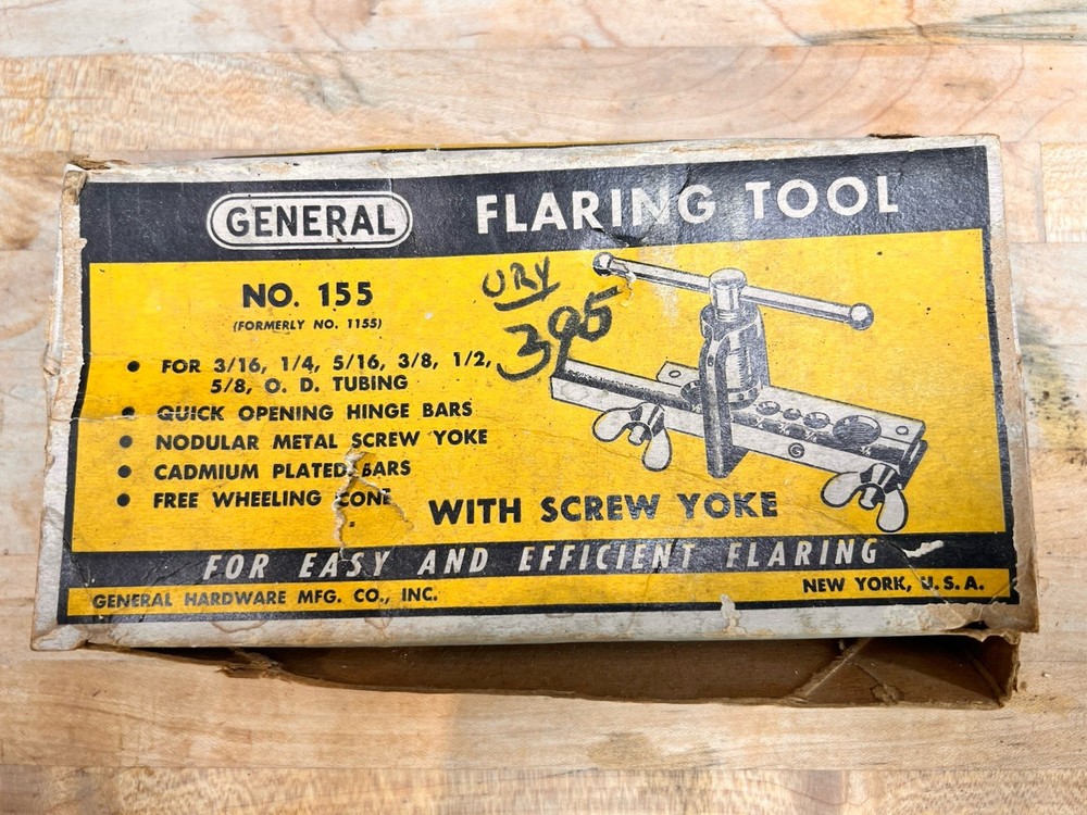Vintage General No. 155 Flaring Tool w/ Original Box 3/16&Prime;-5/8&Prime; Made In USA