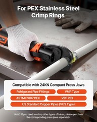 VEVOR 18V PureFlow Press Tool Kit for 1/2&Prime; 3/4&Prime; 1&Prime; PEX Pipe Stainless Steel Ring