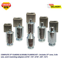 37&deg; Flaring & Double Flaring Adapter Set 3/16&Prime;-1/2&Prime; for Hydraulic Tool HVAC Auto