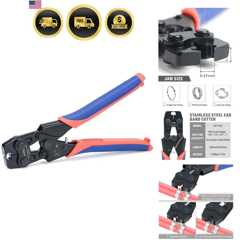 iCrimp ICP-PC01 PEX Cinch Clamp Removal Tool &ndash; Removes 3/8-in, 1/2-in, 3/4-in&hellip;