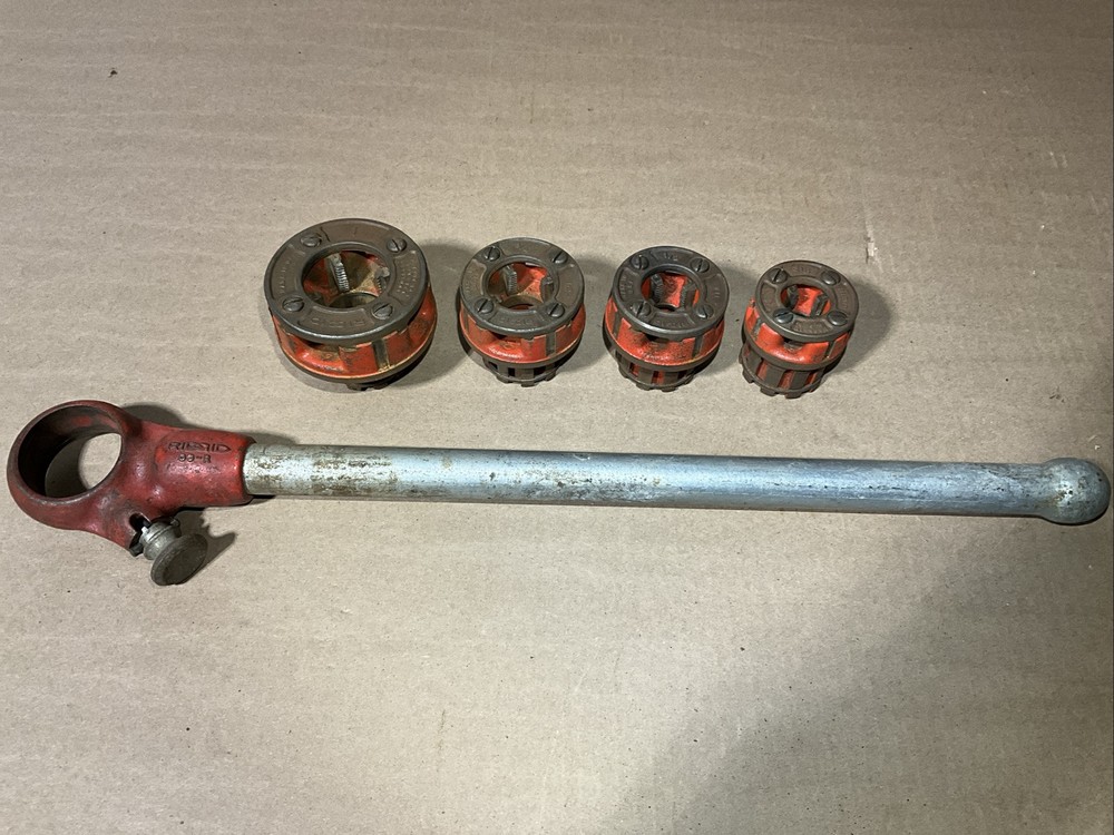 Ridgid OO-R 3/8&rdquo; Thru 1&Prime; NPT Exposed Ratchet Threader Set No Chipped Teeth