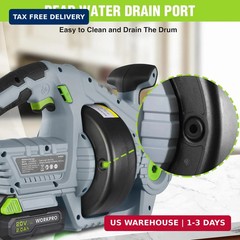 WORKPRO 20V Electric Drain Auger, 25Ft Plumbing Snake Drain Hair Removal Tool Se